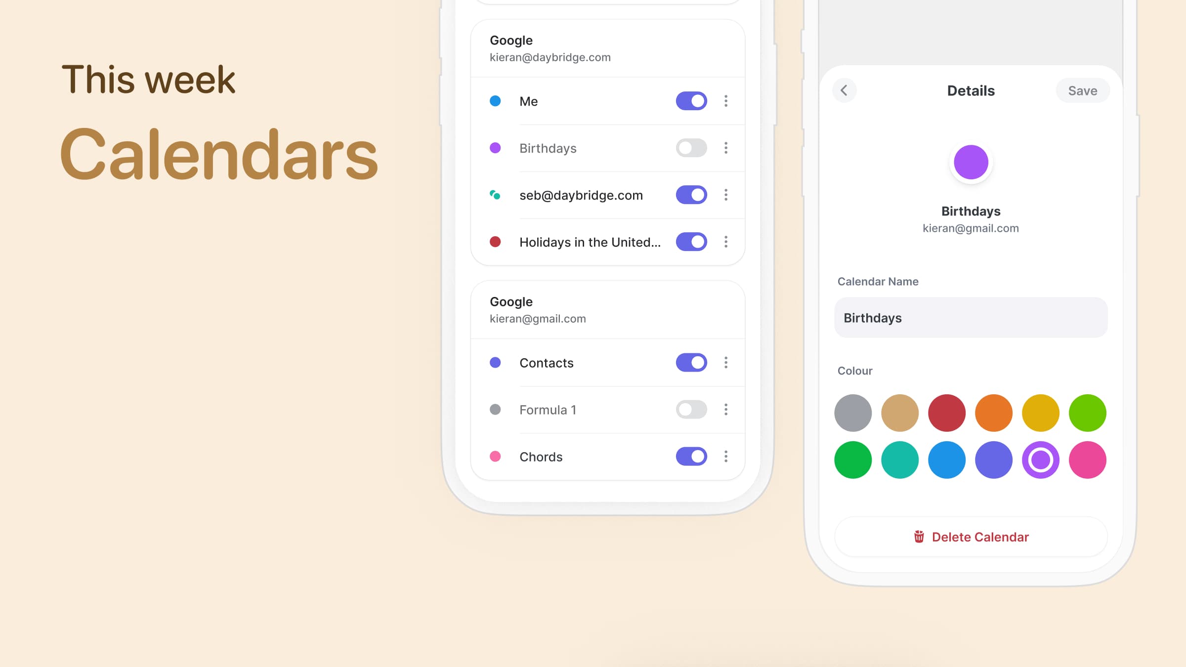 Mobile Calendars